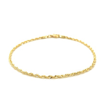 Load image into Gallery viewer, 2.0mm 10k Yellow Gold Diamond Cut Rope Anklet
