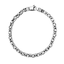 Load image into Gallery viewer, Sterling Silver Gunmetal Finish Byzantine Chain Bracelet
