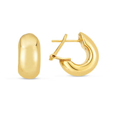 Load image into Gallery viewer, 14k Yellow Gold Small Omega C Hoops-0
