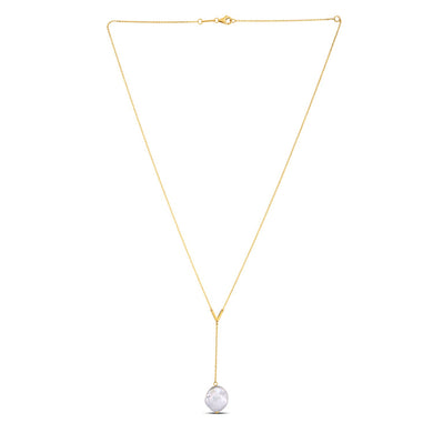 14k Yellow Gold Tesoro Pearl Lariat Necklace-0