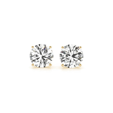 4 cttw Certified IGI Lab Grown Round Diamond Stud Earrings 14k Yellow Gold (G/VS2)-0