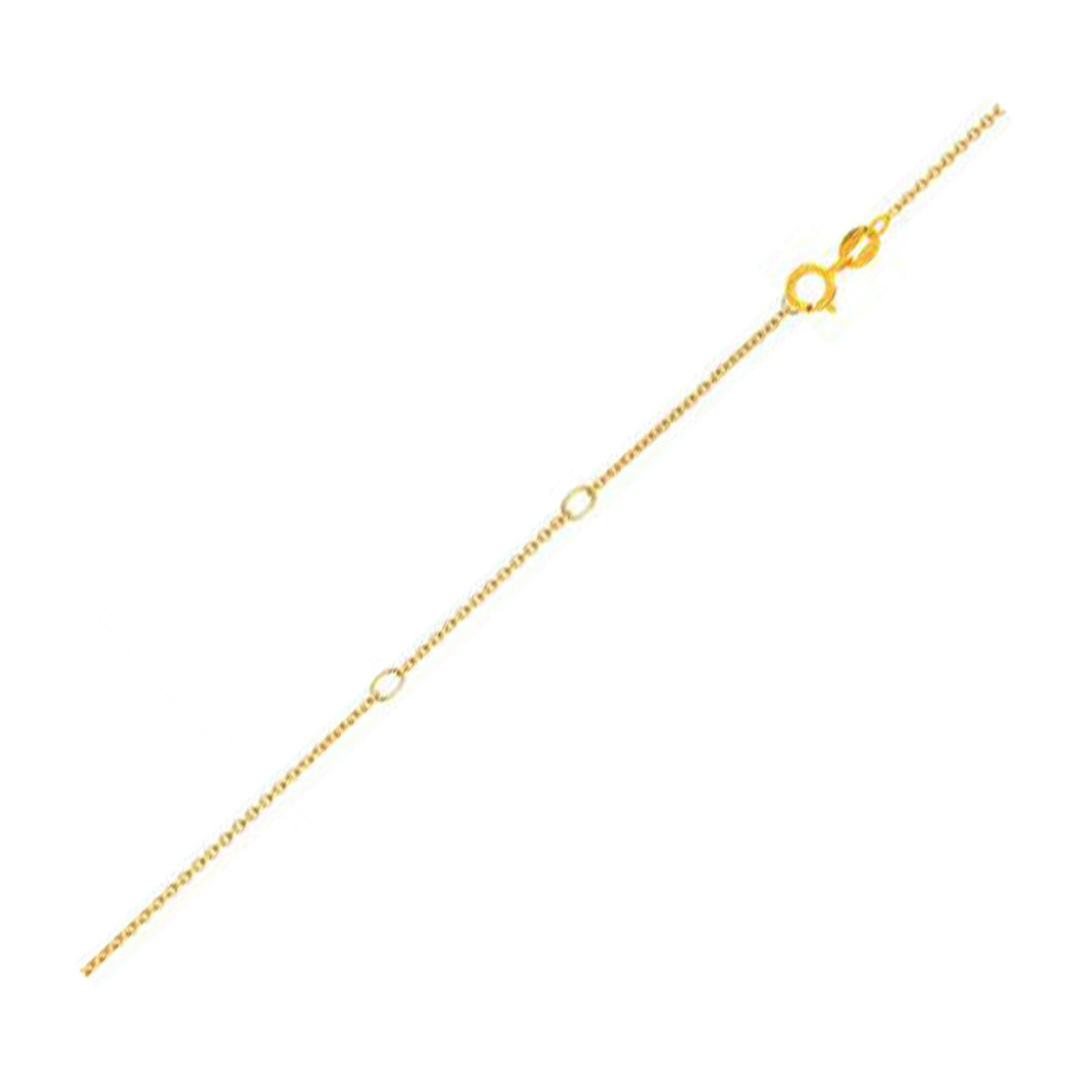 Double Extendable Diamond Cut Cable Chain in 14k Yellow Gold (0.68mm)-0