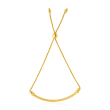 Load image into Gallery viewer, 14k Yellow Gold Smooth Curved Bar and Lariat Style Bracelet
