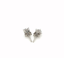 Load image into Gallery viewer, Sterling Silver Stud Earrings with White Hue Faceted Cubic Zirconia
