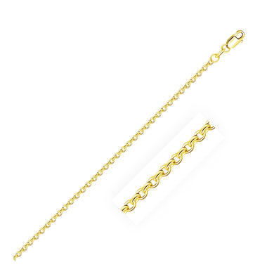 18k Yellow Gold Diamond Cut Cable Link Chain 1.9mm-0