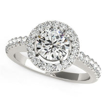 Load image into Gallery viewer, 14k White Gold Classic with Pave Halo Diamond Engagement Ring (1 1/2 cttw)
