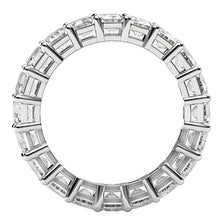 Load image into Gallery viewer, Emerald Cut Lab Grown Diamond Eternity Ring in 14k White Gold (7 cttw FG/VS2)-2
