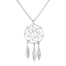 Load image into Gallery viewer, Sterling Silver 17 inch Necklace with Dream Catcher Pendant
