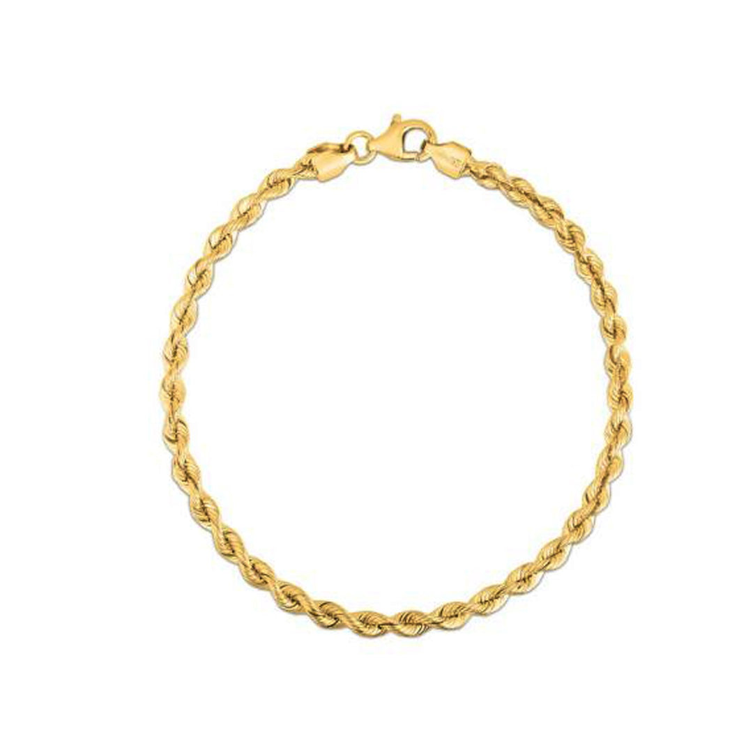 Silk Rope Chain Bracelet in 14k Yellow Gold (3.0 mm)-0