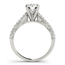 Load image into Gallery viewer, 14k White Gold Pronged Diamond Antique Style Engagement Ring (1 1/3 cttw)
