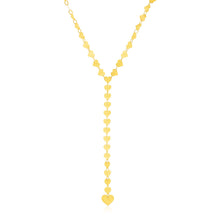 Load image into Gallery viewer, 14k Yellow Gold Mirrored Heart Chain Lariat Necklace
