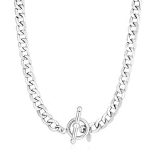 Load image into Gallery viewer, Sterling Silver Polished Wide Link Toggle Necklace
