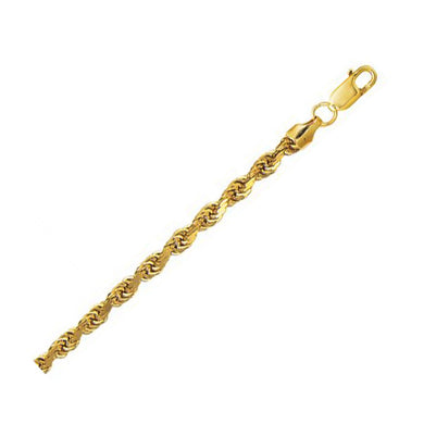 4.5mm 10K Yellow Gold Hollow Diamond Cut Rope Chain-0