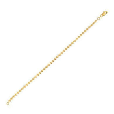 Moon Cut Bead Chain Bracelet in 14k Yellow Gold (3.0 mm)-0