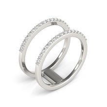 Load image into Gallery viewer, 14k White Gold Dual Band Design Ring with Diamonds (1/3 cttw)
