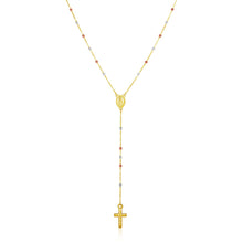 Load image into Gallery viewer, 14k Tri Color Gold Lariat Rosary Necklace
