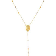 Load image into Gallery viewer, 14k Tri Color Gold Lariat Rosary Necklace
