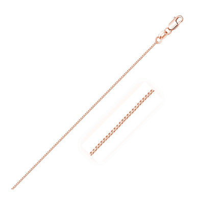 18k Rose Gold Classic Box Chain 0.6mm-0