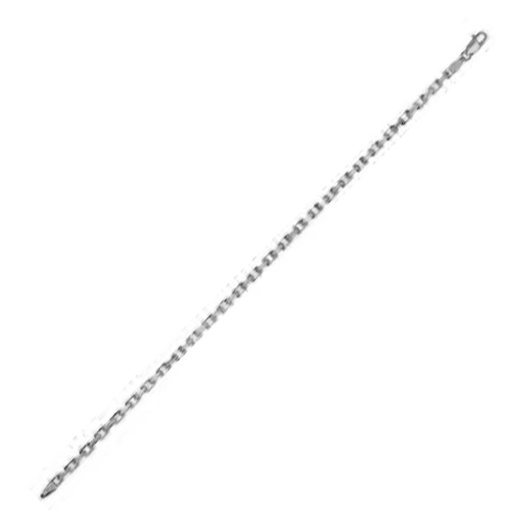 14k White Gold French Cable Link Chain 2.5 mm-0