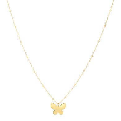 14k Yellow Gold Ppillon Butterfly Necklace-0