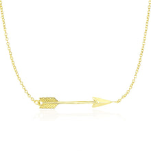 Load image into Gallery viewer, 14k Yellow Gold Chain Necklace with Horizontal Arrow Pendant
