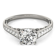 Load image into Gallery viewer, 14k White Gold Cathedral Design Diamond Engagement Ring (1 1/4 cttw)
