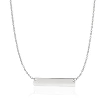 Load image into Gallery viewer, 14k White Gold Smooth Flat Horizontal Bar Style Necklace
