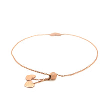 Load image into Gallery viewer, 14k Rose Gold Adjustable Heart Bracelet
