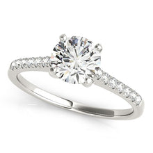 Load image into Gallery viewer, 14k White Gold Single Row Scalloped Set Diamond Engagement Ring (1 1/8 cttw)
