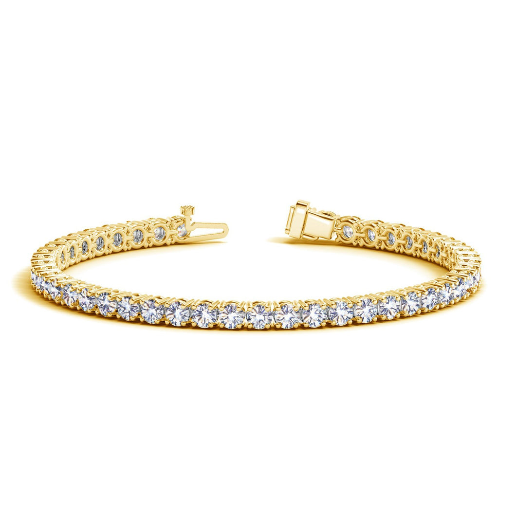 Lab Grown Round Diamond Tennis Bracelet in 14k Yellow Gold (8 cctw F/G  VS2/SI1)-0