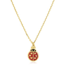 Load image into Gallery viewer, 14k Yellow Gold High Polish Ladybug Enamel Necklace
