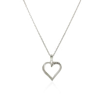 Load image into Gallery viewer, Sterling Silver Twisted Open Heart Diamond Accented Pendant (.04 cttw)
