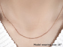 Load image into Gallery viewer, 18k Rose Gold Diamond Cut Cable Link Chain 1.1mm-3
