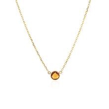 Load image into Gallery viewer, 14k Yellow Gold 17 inch Necklace with Round Citrine
