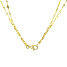 Load image into Gallery viewer, 14k Yellow Gold Double Strand Chain with Puffed Heart Lariat Necklace
