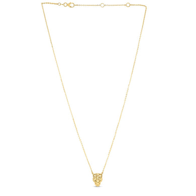 14k Yellow Gold Panther Head Necklace-0