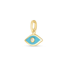 Load image into Gallery viewer, 14k Yellow Gold Mini Blue Enamel Evil Eye Charm-1
