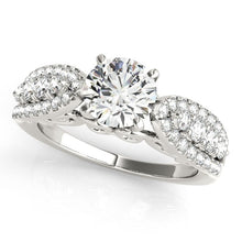 Load image into Gallery viewer, 14k White Gold Multirow Shank Round Diamond Engagement Ring (1 1/2 cttw)
