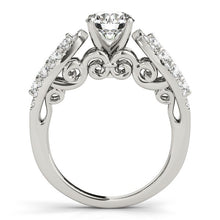 Load image into Gallery viewer, 14k White Gold Multirow Shank Round Diamond Engagement Ring (1 1/2 cttw)
