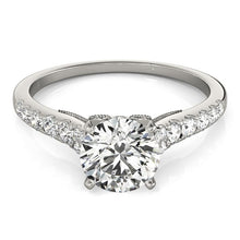 Load image into Gallery viewer, 14k White Gold Diamond Engagement Ring With Single Row Band (1 3/4 cttw)
