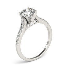 Load image into Gallery viewer, 14k White Gold Diamond Engagement Ring With Single Row Band (1 3/4 cttw)
