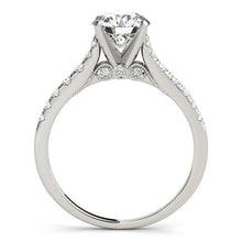 Load image into Gallery viewer, 14k White Gold Diamond Engagement Ring With Single Row Band (1 3/4 cttw)
