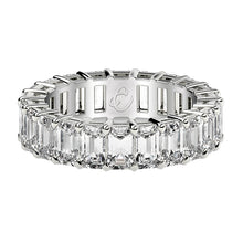 Load image into Gallery viewer, Emerald Cut Lab Grown Diamond Eternity Ring in 14k White Gold (6 cttw FG/VS2)-1
