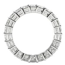 Load image into Gallery viewer, Emerald Cut Lab Grown Diamond Eternity Ring in 14k White Gold (6 cttw FG/VS2)-2
