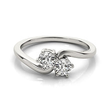 Load image into Gallery viewer, Solitaire Two Stone Diamond Ring in 14k White Gold (1/2 cttw)
