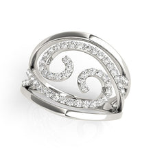 Load image into Gallery viewer, Swirl Design Diamond Ring in 14k White Gold (1/2 cttw)
