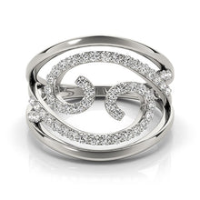 Load image into Gallery viewer, Swirl Design Diamond Ring in 14k White Gold (1/2 cttw)
