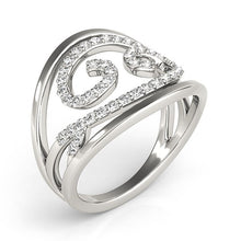 Load image into Gallery viewer, Swirl Design Diamond Ring in 14k White Gold (1/2 cttw)
