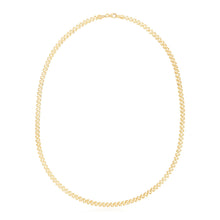 Load image into Gallery viewer, 14k Yellow Gold High Polish The Textured Fancy Chain Necklace (4mm)
