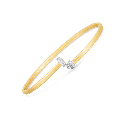 14k Two Tone Gold Diamond Hardware Bangle-0